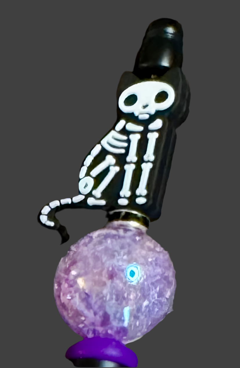 Handmade Spooky Vibes Beaded Diamond Painting or Ballpoint Ink Pens