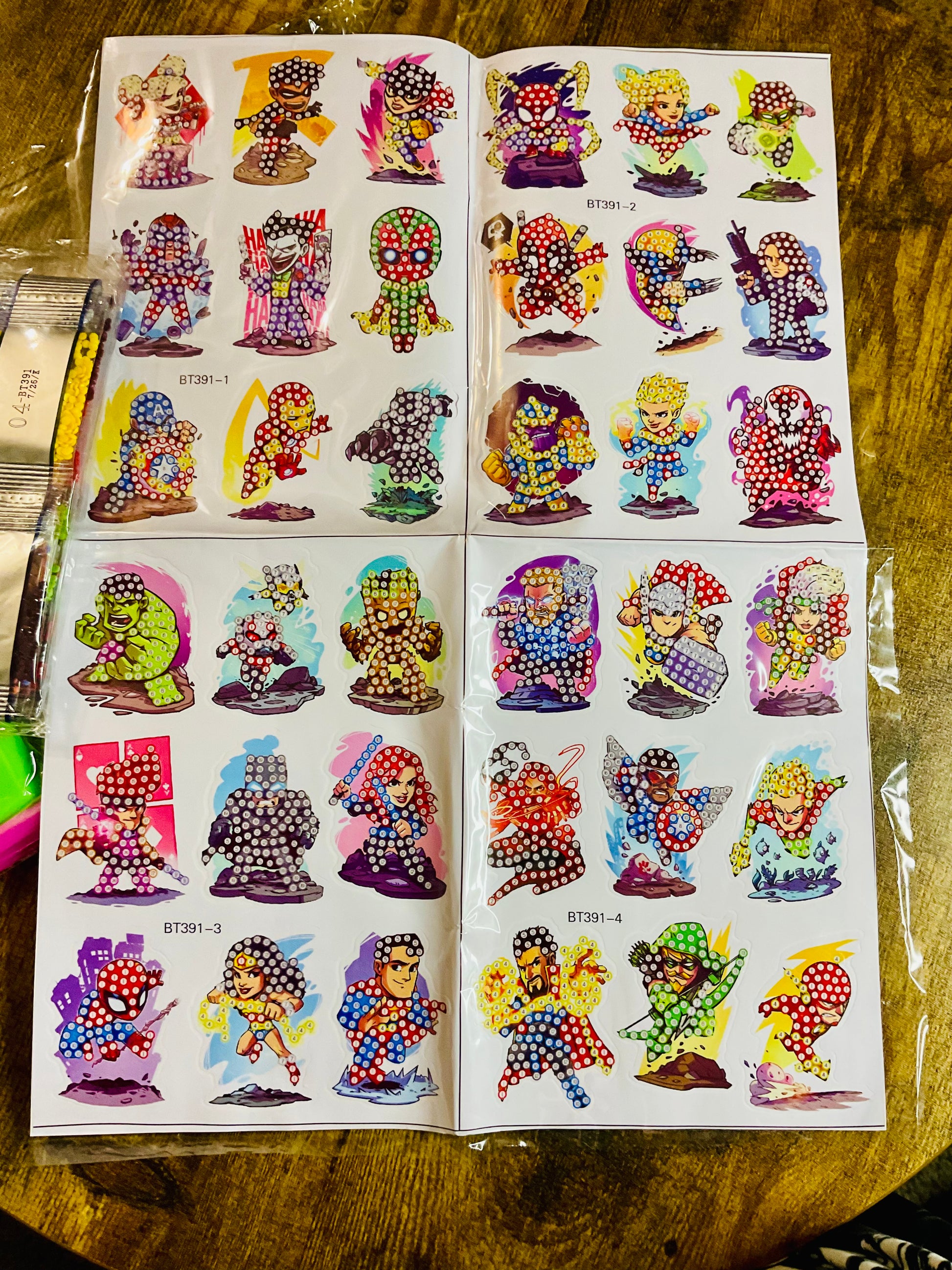 Character Sticker Pack Diamond Painting Project Kits 4 Designs