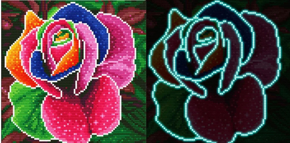 Rose Luminous Diamond Painting Kit - 30x40cm