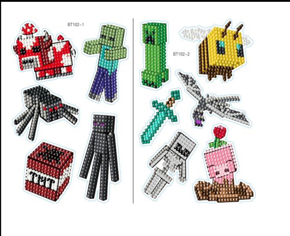 Character Sticker Pack Diamond Painting Project Kits 4 Designs
