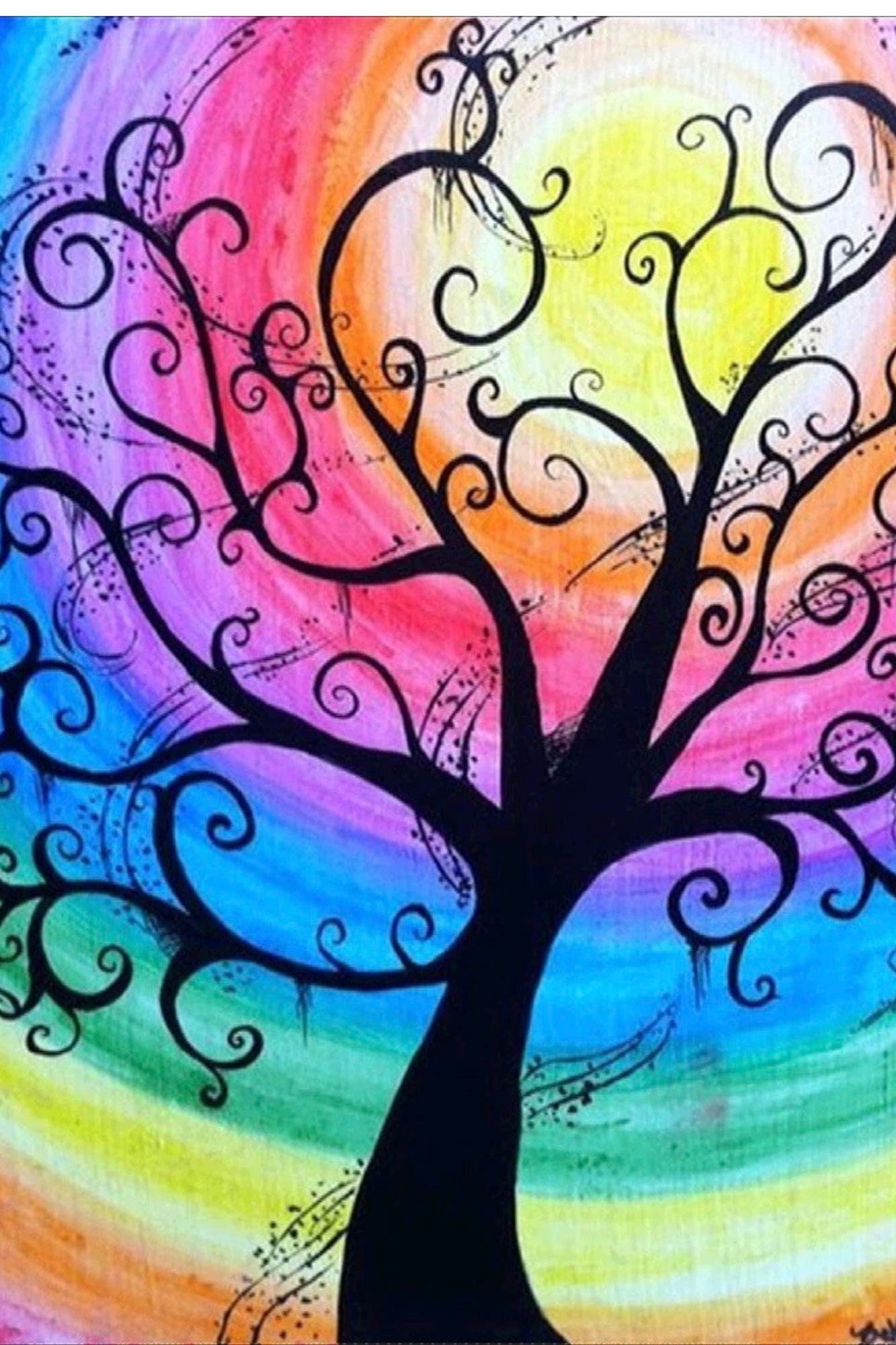 Rainbow Tree Diamond Painting Soft Canvas Kit 20x30cm