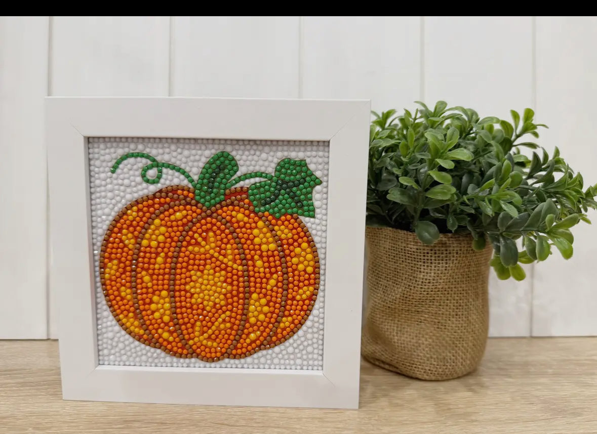 Pumpkin Diamond Painting Kit with Frame