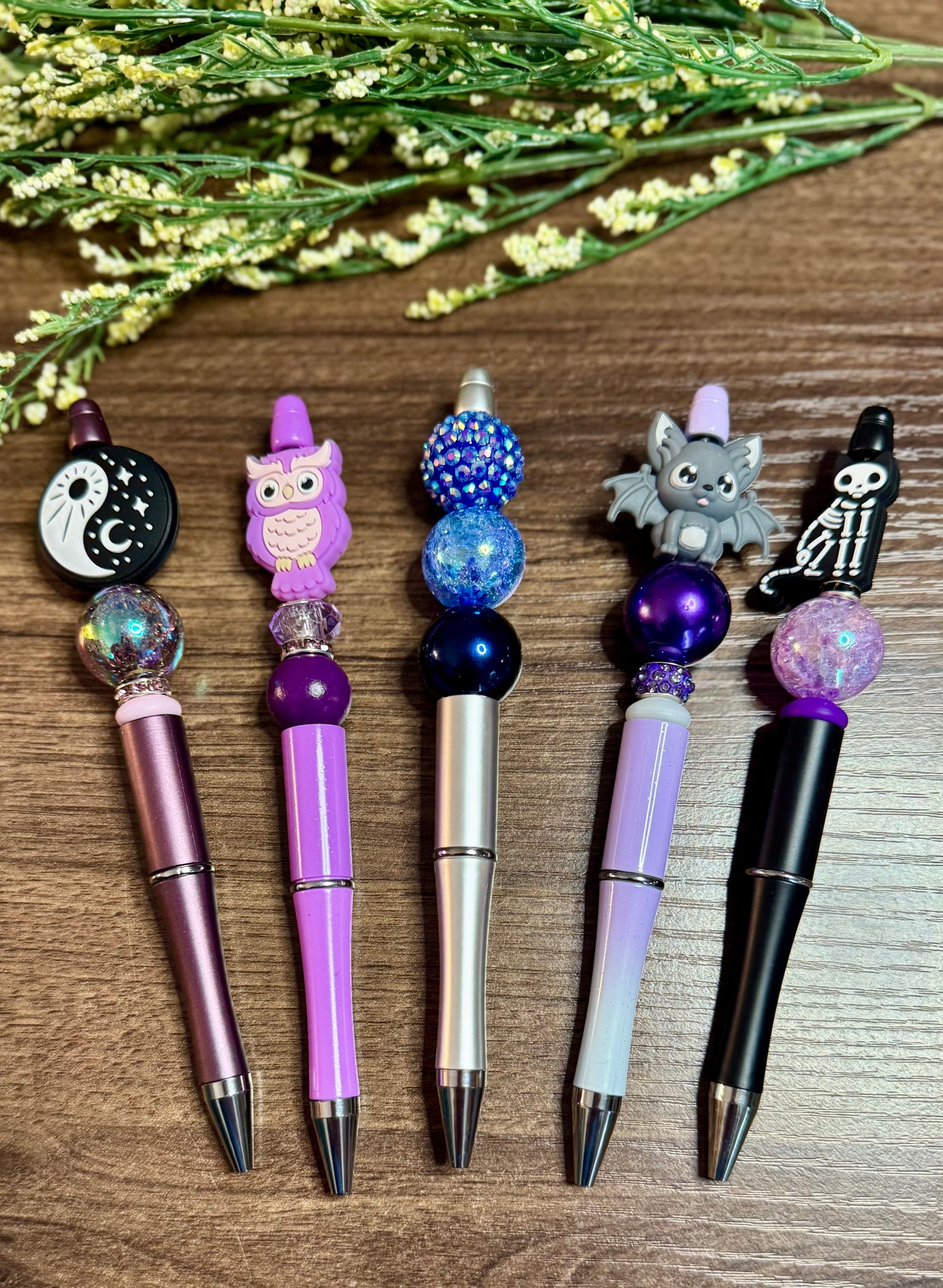 Handmade Spooky Vibes Beaded Diamond Painting or Ballpoint Ink Pens