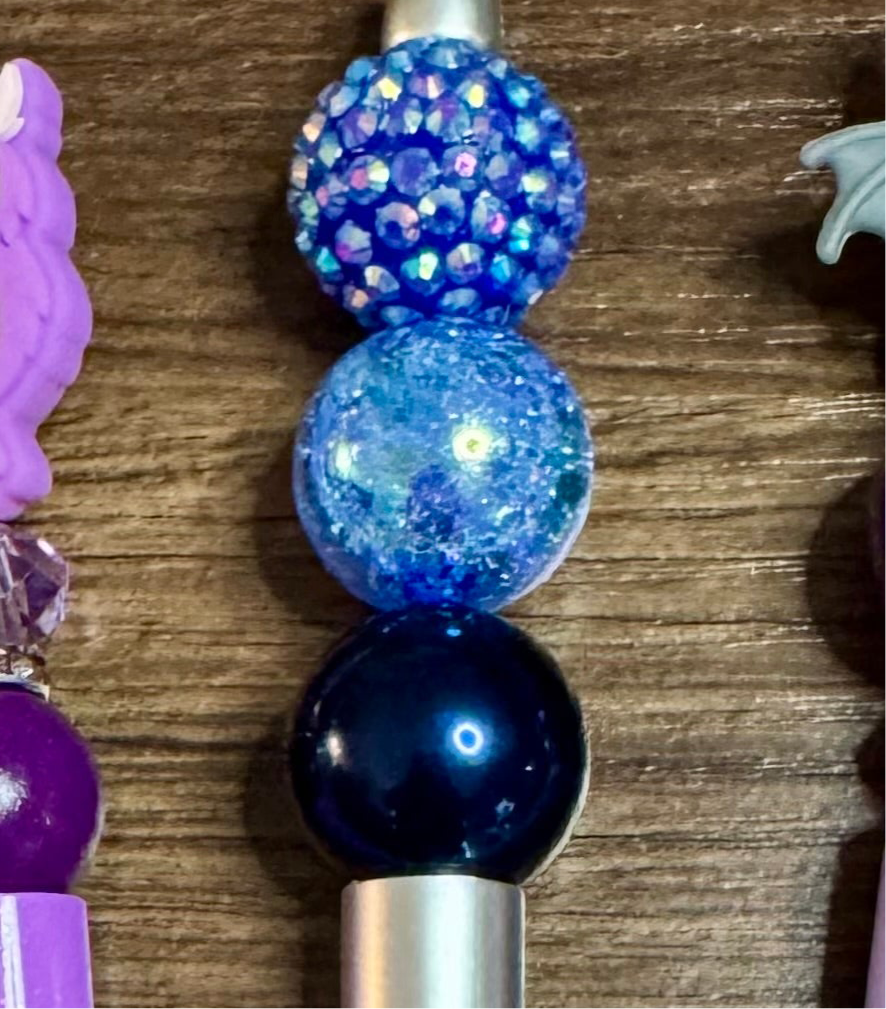 Handmade Spooky Vibes Beaded Diamond Painting or Ballpoint Ink Pens