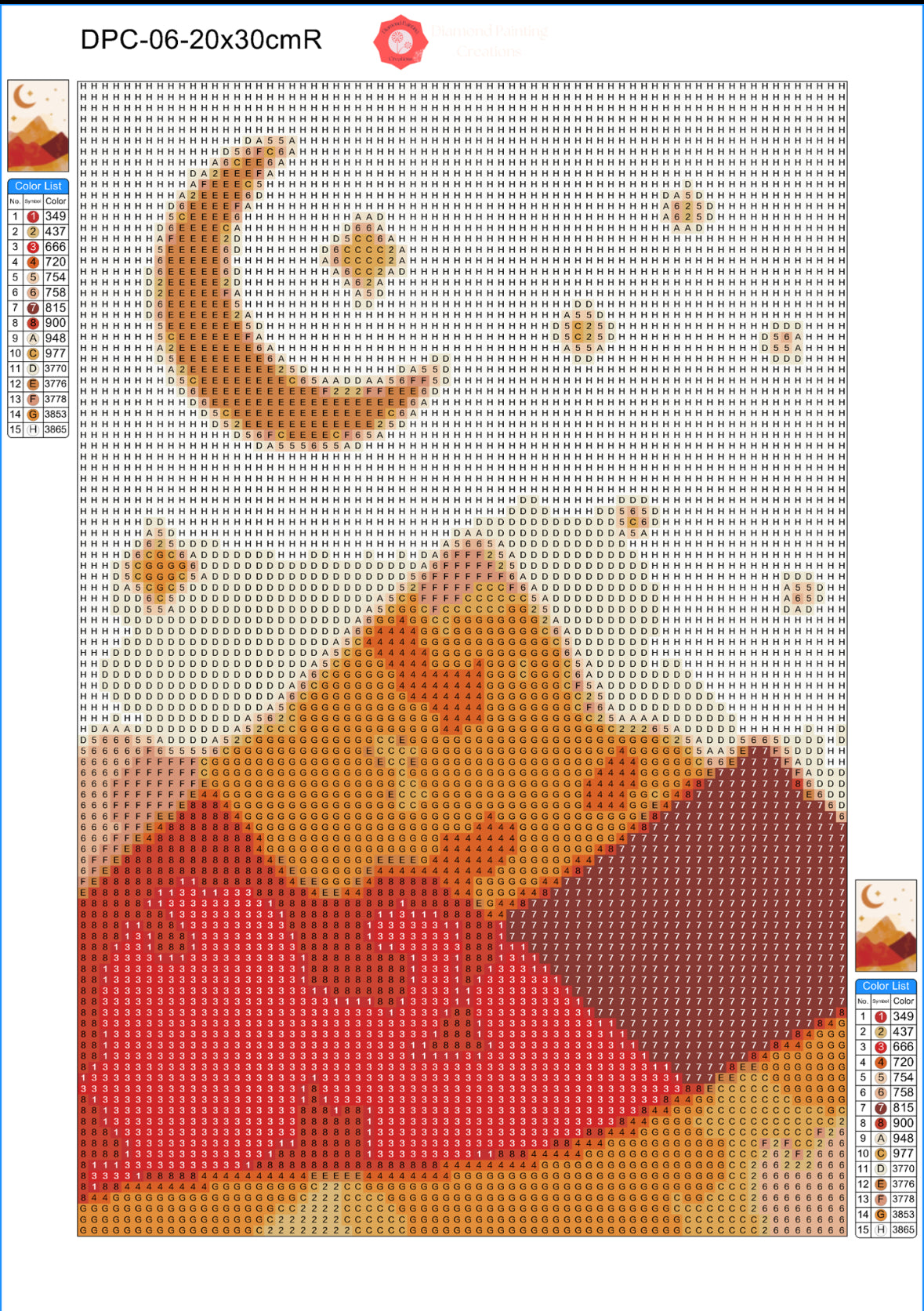 Boho Mountain Moon Scene Diamond Painting Soft Canvas Kit 20x30cm