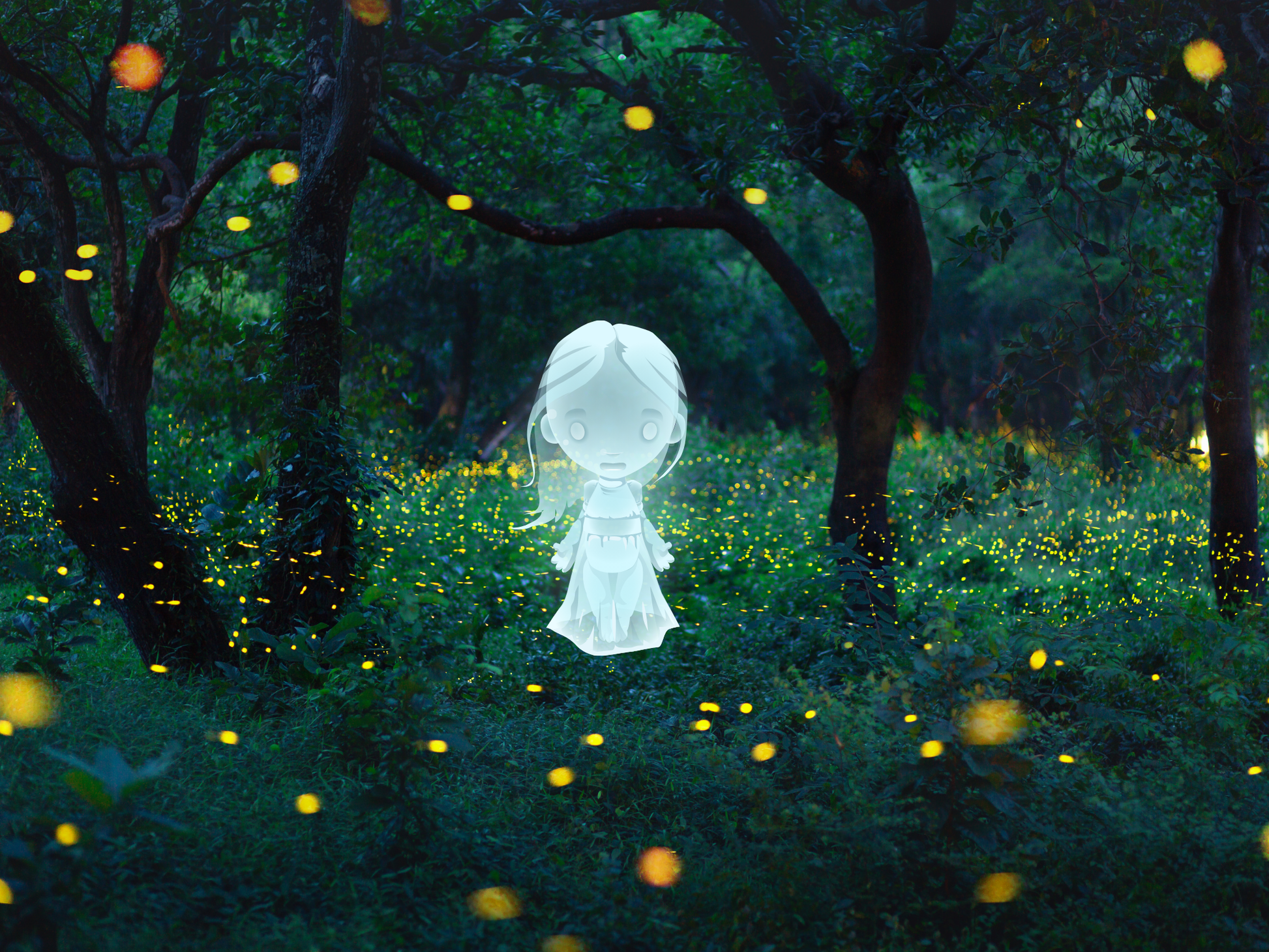 Forest Ghost Diamond Painting Kit 40x30cm Soft Canvas