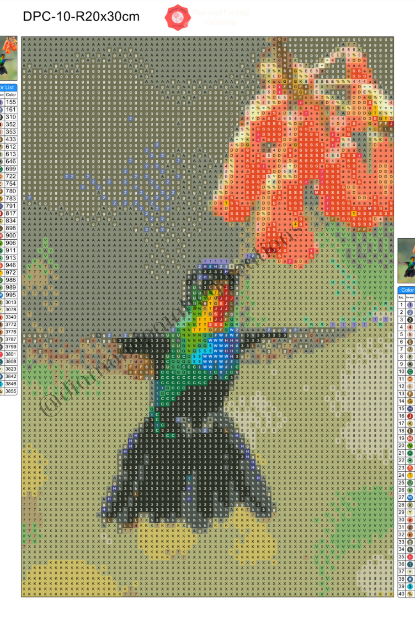 Humingbird Diamond Painting Soft Canvas Kit 20x30cm