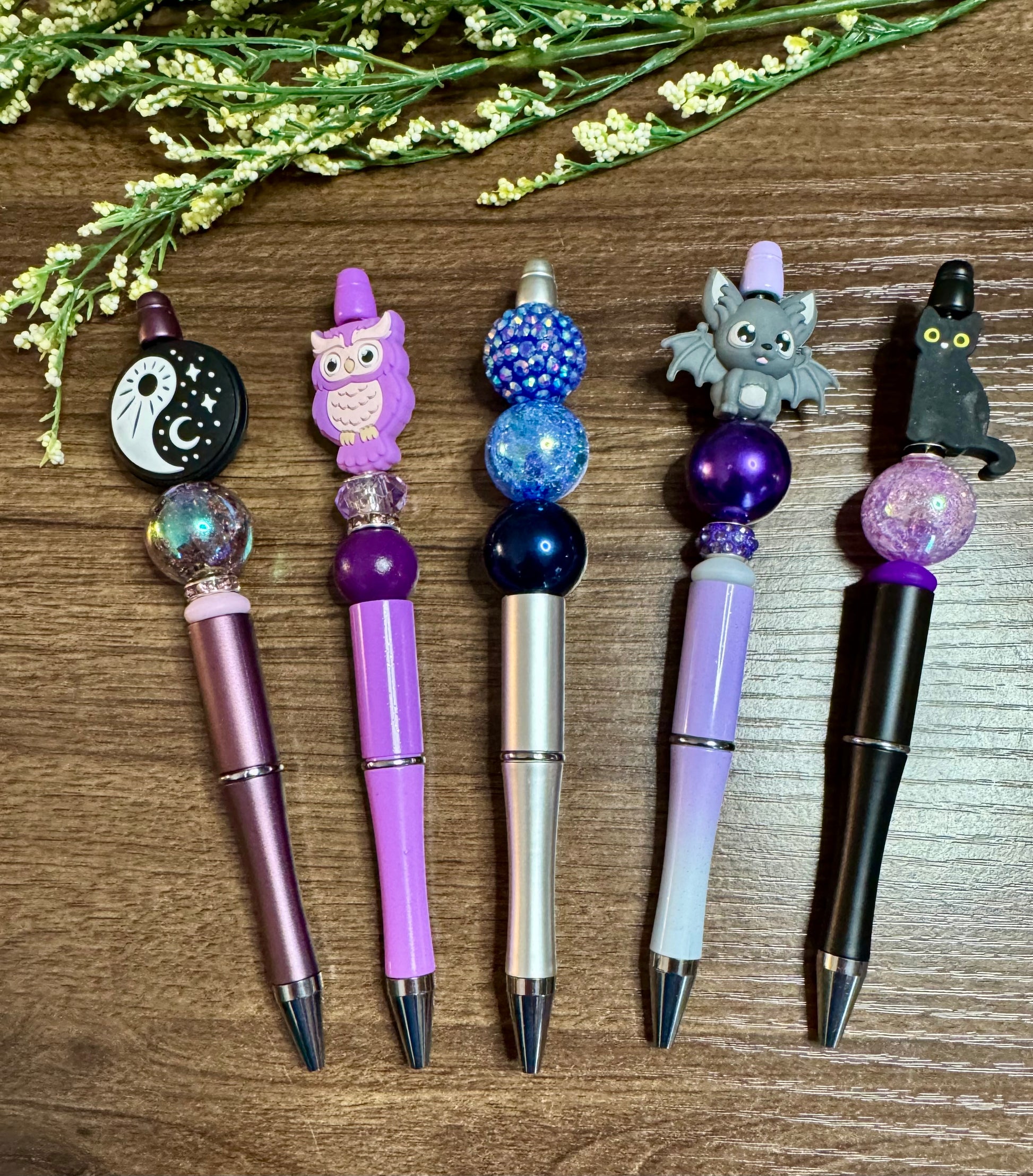 Handmade Spooky Vibes Beaded Diamond Painting or Ballpoint Ink Pens