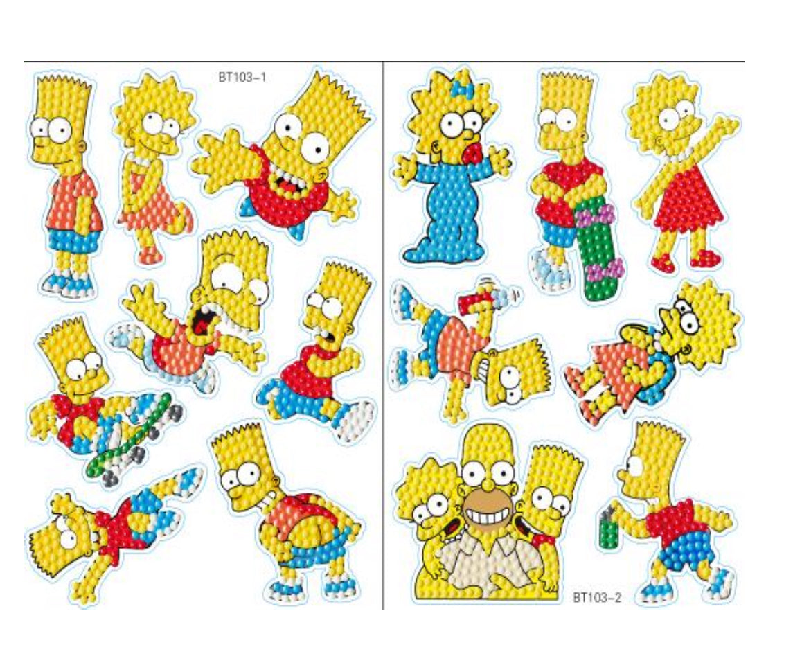 Character Sticker Pack Diamond Painting Project Kits 4 Designs