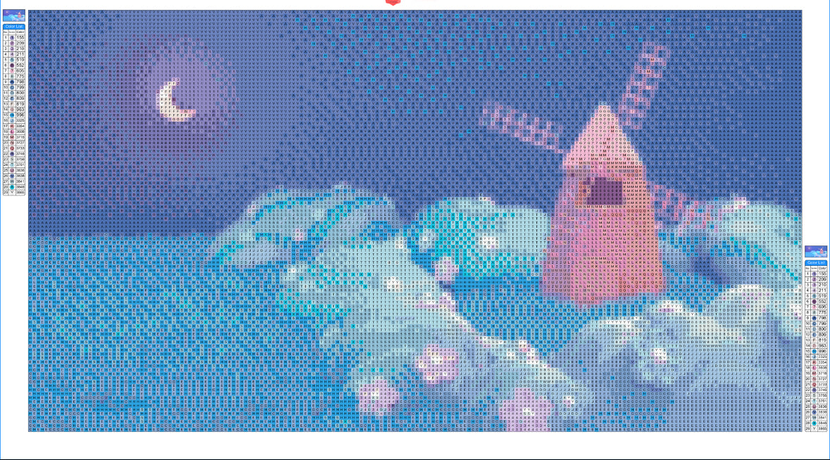 Winter Windmill Diamond Painting Soft Canvas Kit 55x30cm Round