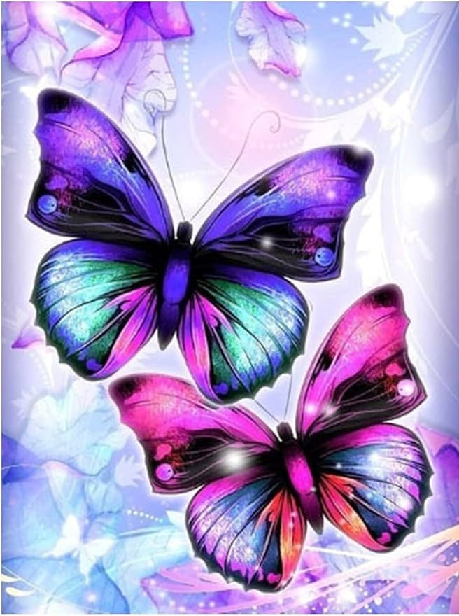 Luminous Diamond Painting Kit - Butterflies Partial 30x40cm