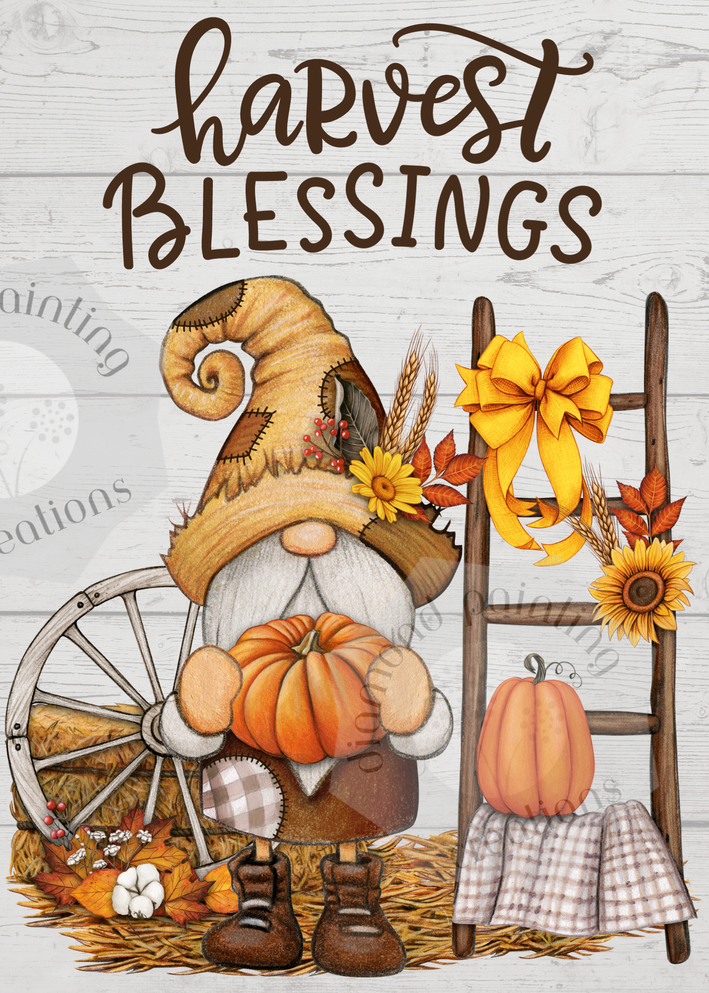 Pumpkin Gnome Diamond Painting Canvas Kit 25x35cm