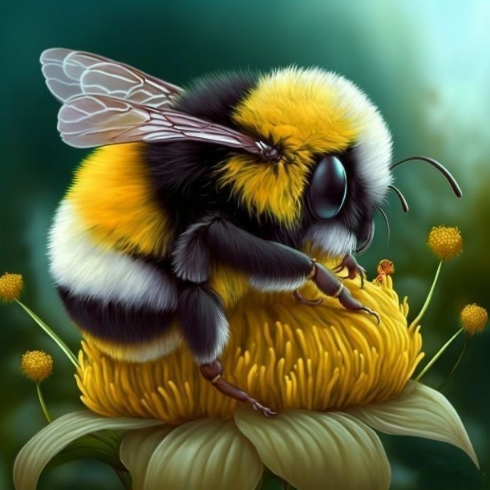 Bumblebee Diamond Painting Short Lint Canvas Kit 40x40 Round