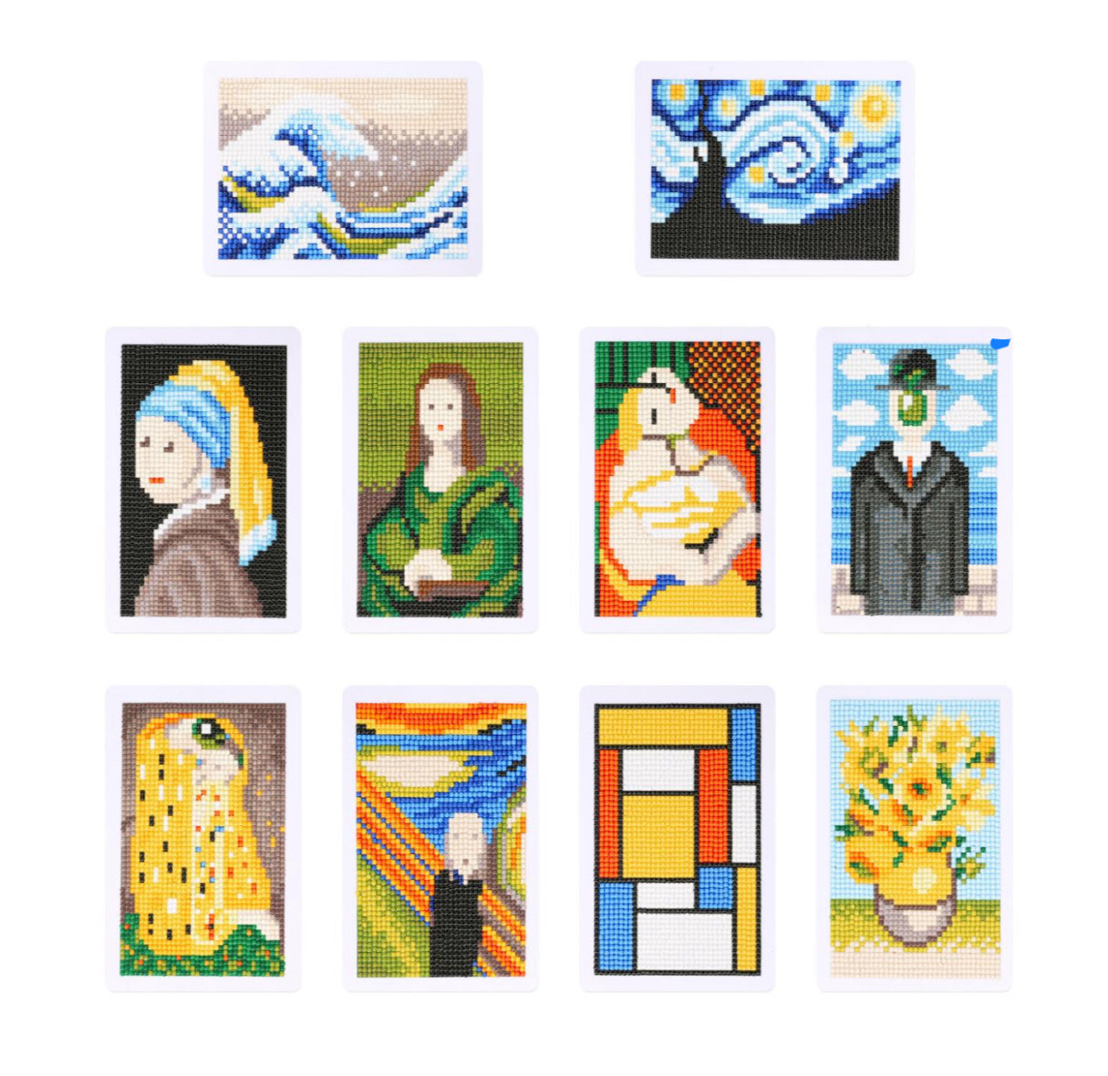 Mini Diamond Painting Kit Collection - Set of 12 Fine Art Canvases