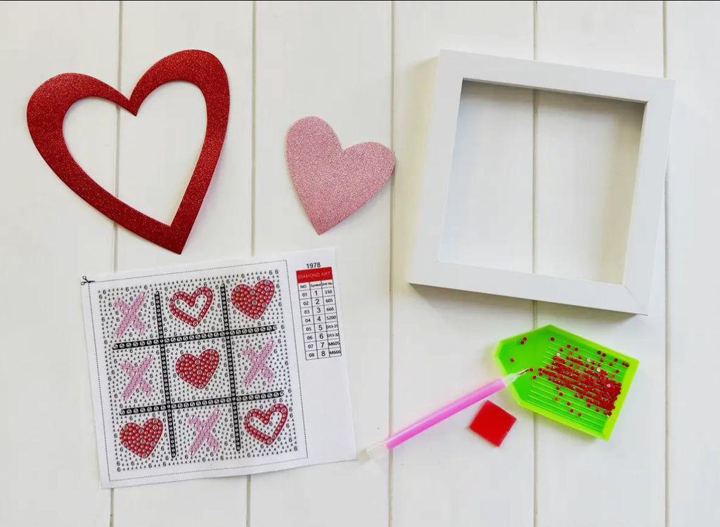 XOXO Valentine Diamond Painting Kit with Frame