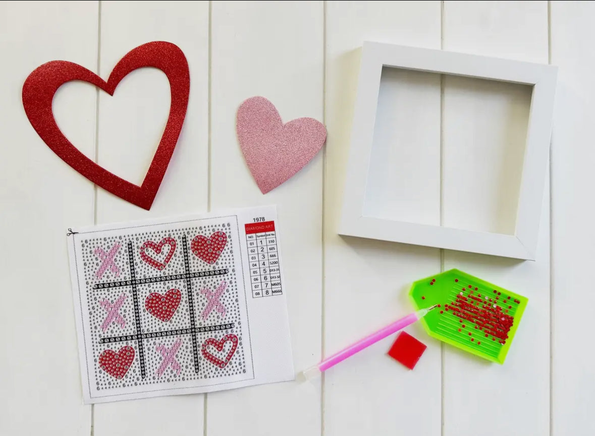 XOXO Valentine Diamond Painting Kit with Frame