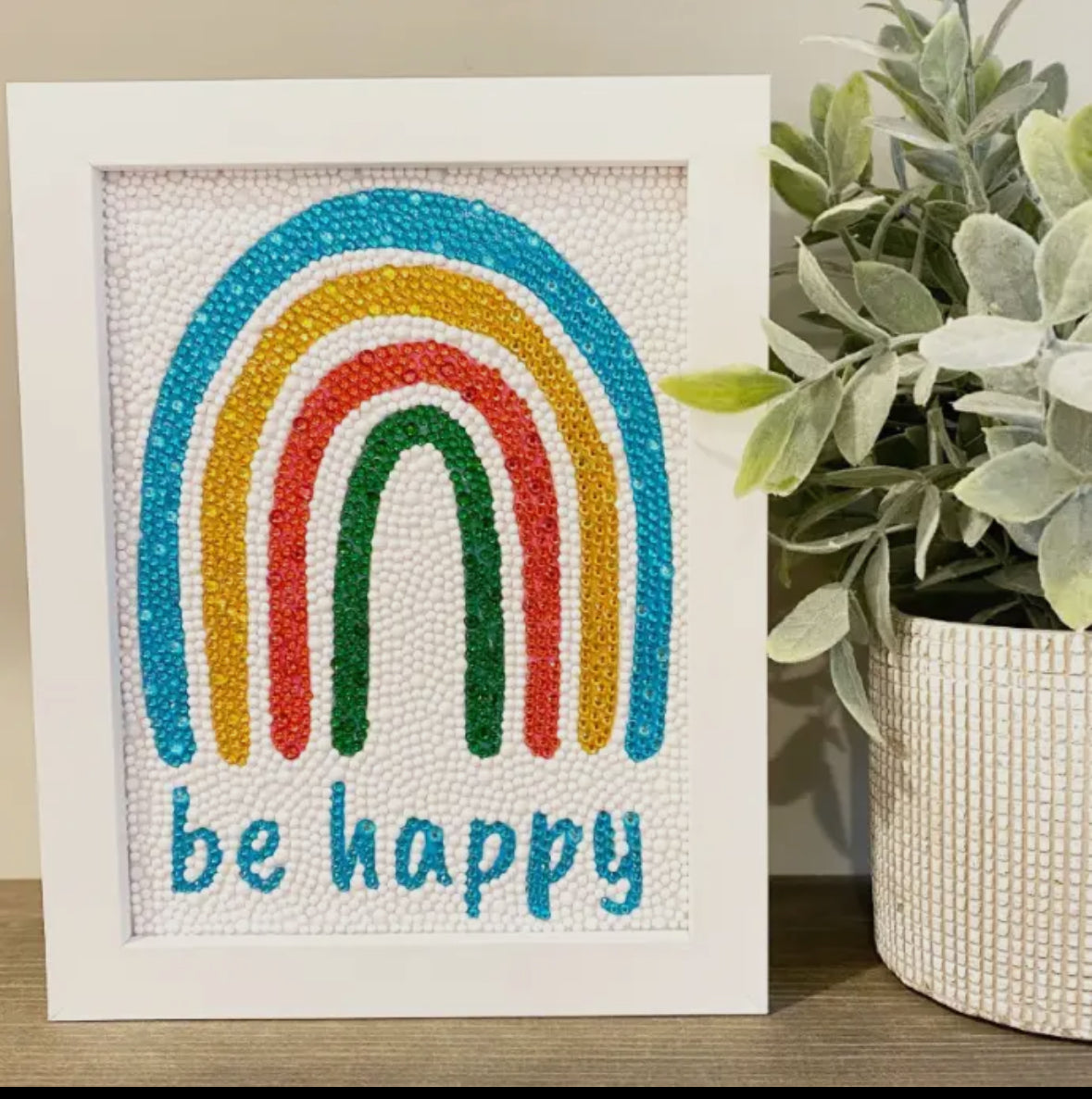 Rainbow Be Happy Diamond Painting Kit with Frame *Preorder-Allow 7 days before shipping *