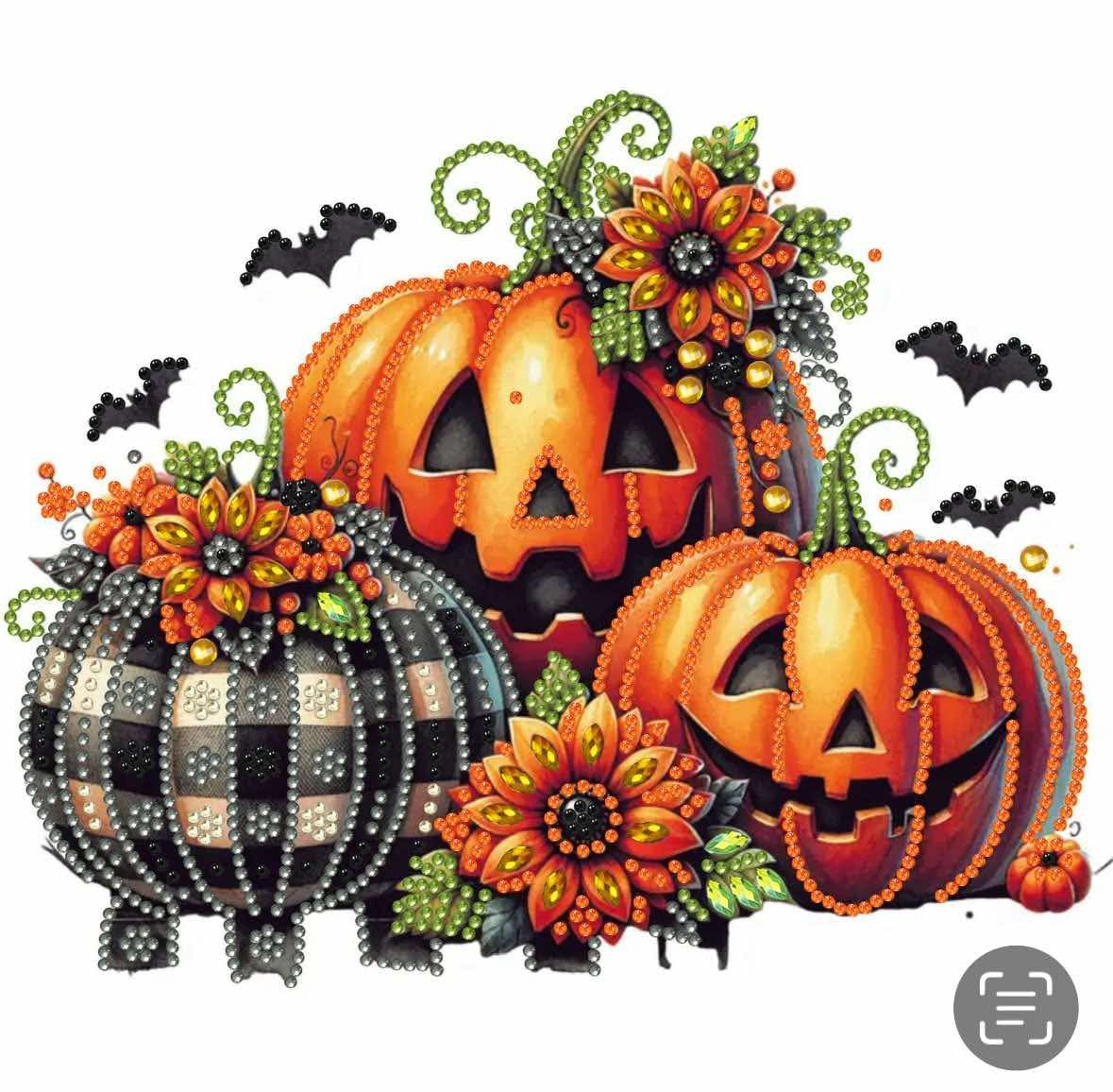 Halloween Pumpkins Partial Drill Diamond Painting Kit