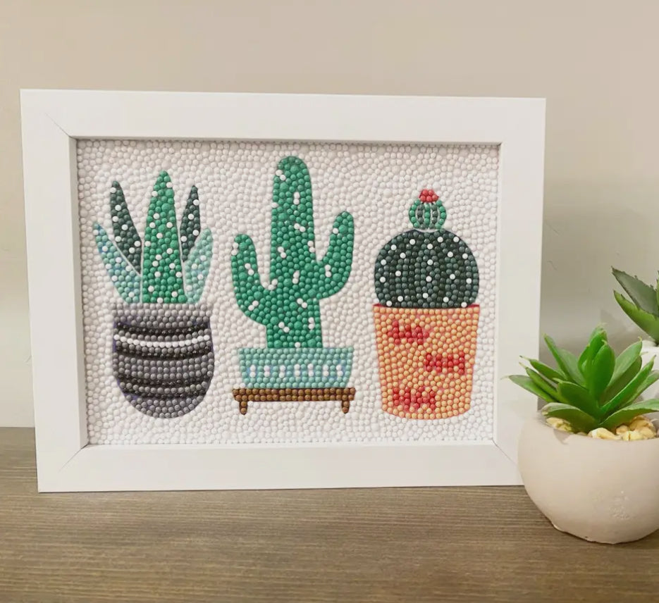 Cactuses Diamond Painting Kit with Frame *Preorder-Allow 7 days before shipping *