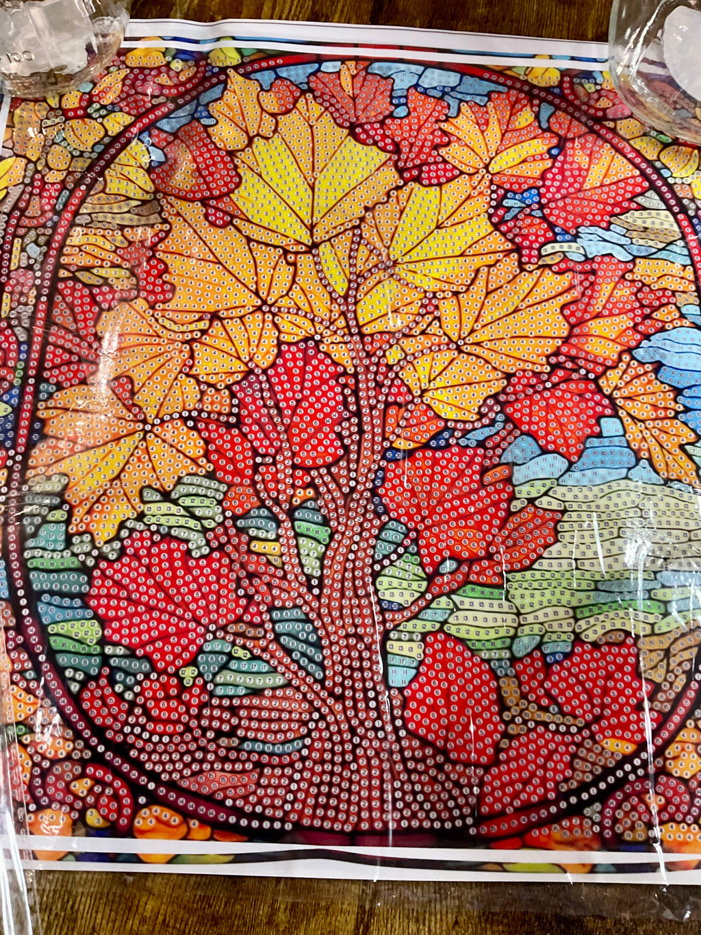 Diamond painting stained glass Crystal, full drill window stickers. 30x30