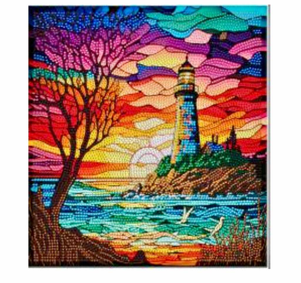 Diamond painting stained glass Crystal, full drill window stickers. 30x30