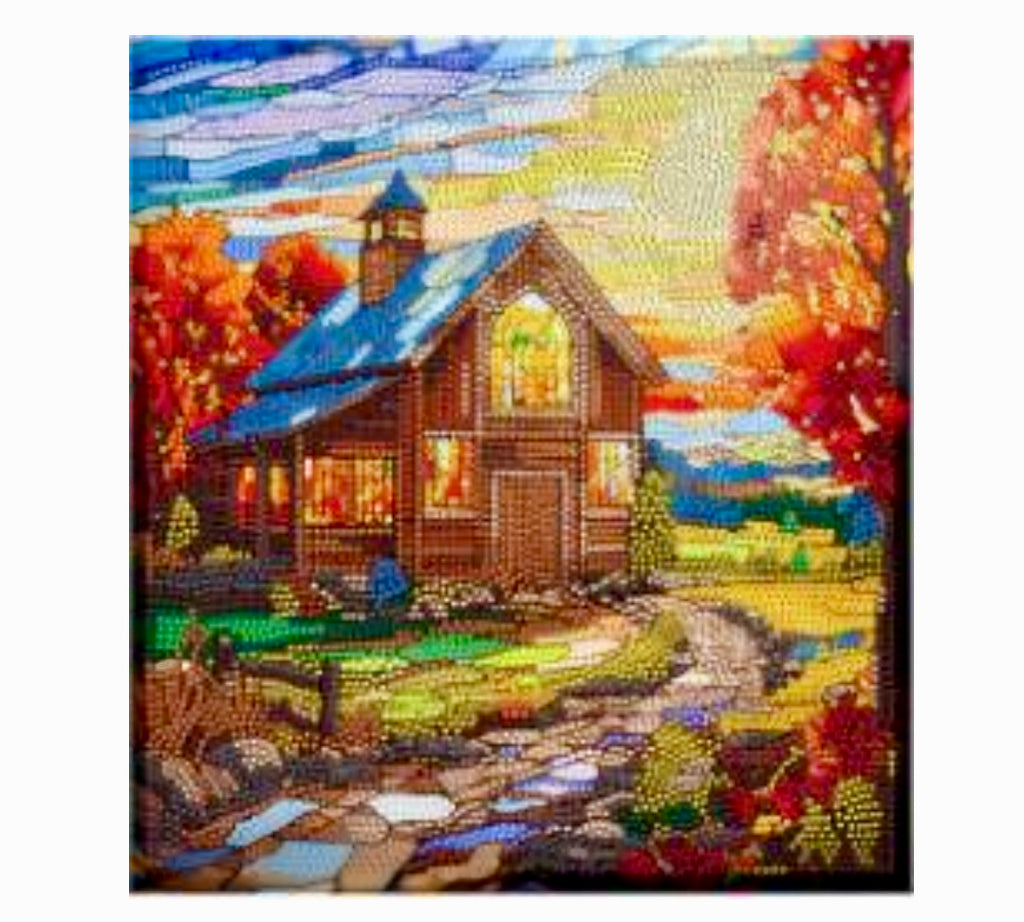 Diamond painting stained glass Crystal, full drill window stickers. 30x30