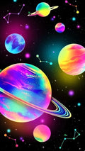 Space Trip Diamond Painting Soft Canvas Kit 20x35 cm with abs