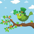 Shamrock Bird Diamond Painting Soft Canvas Kit 25x25 cm with abs St Patrick’s Day