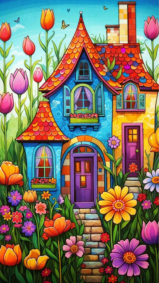Whimsical Spring Diamond Painting Soft Canvas Kit 35x60 cm with abs