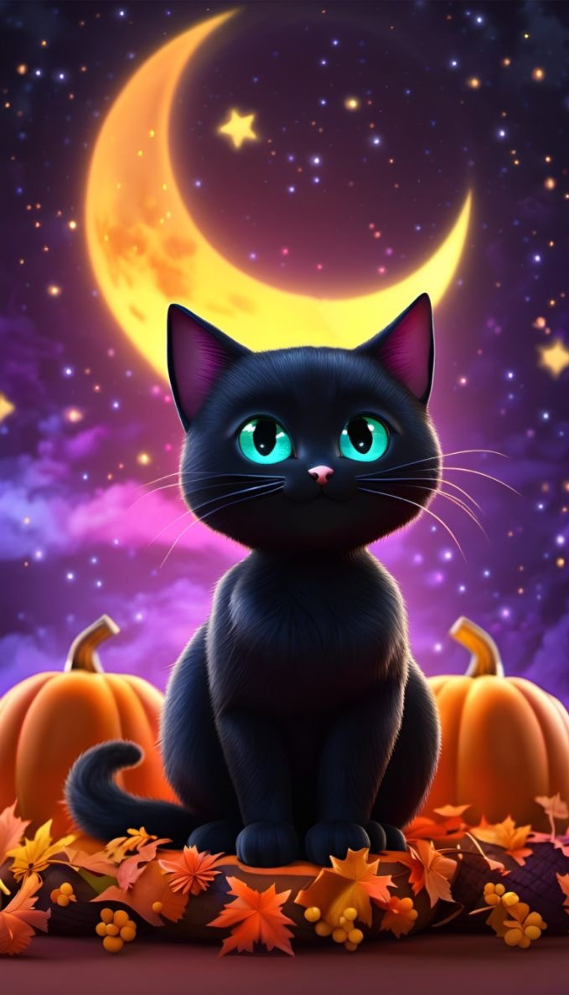 Black Cat Pumpkin Patch Diamond Painting Kit