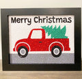 Red Christmas Truck Diamond Painting Kit with Frame