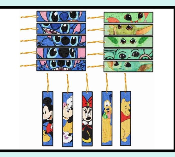 Character Bookmark Sets Diamond Painting Project Kits- Sets of 15