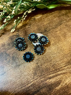 Cover Minder Magnets for Diamond Painting - AB Black Flowers