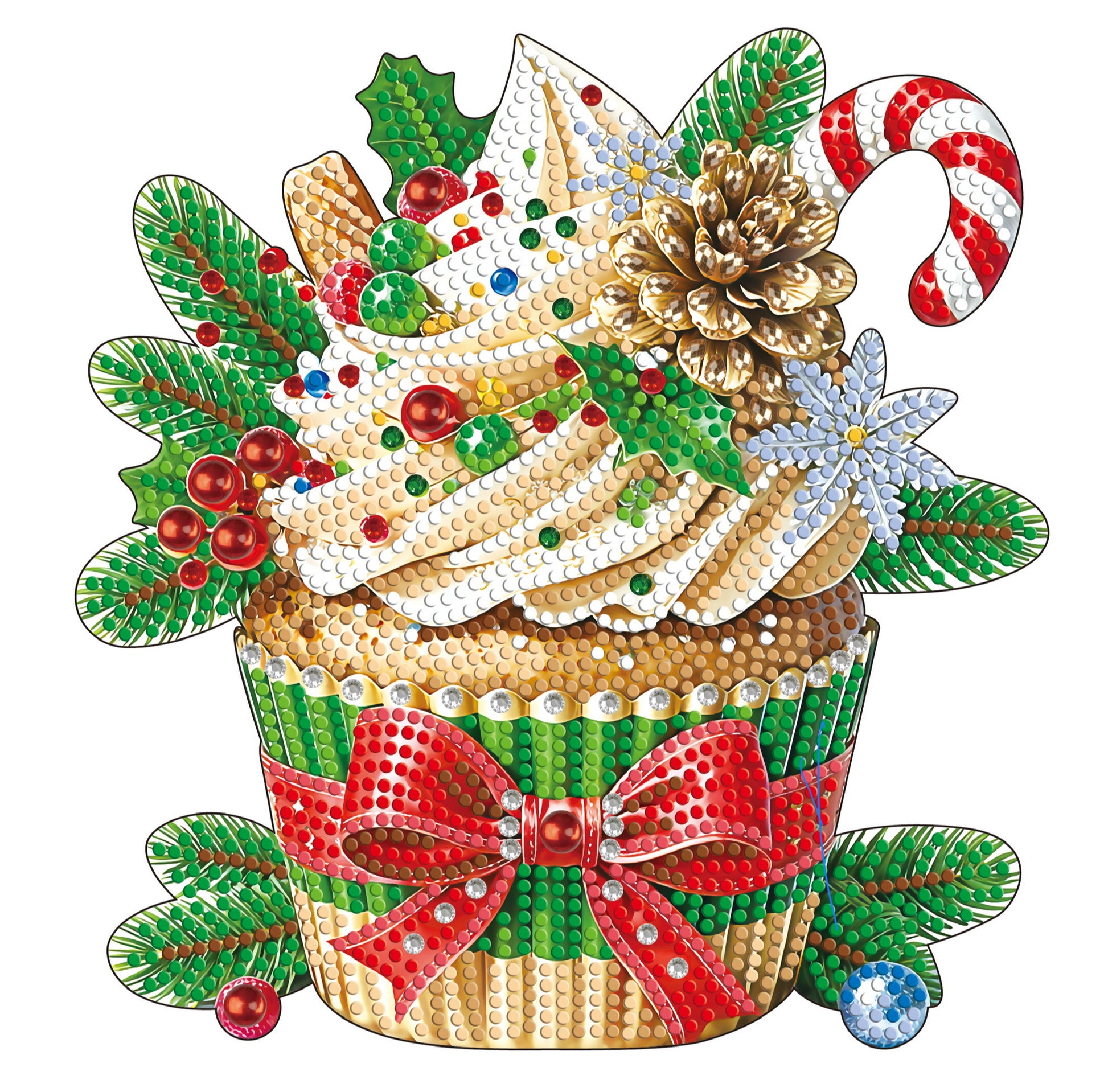 Holiday Cupcake Diamond Art Table Topper Kit