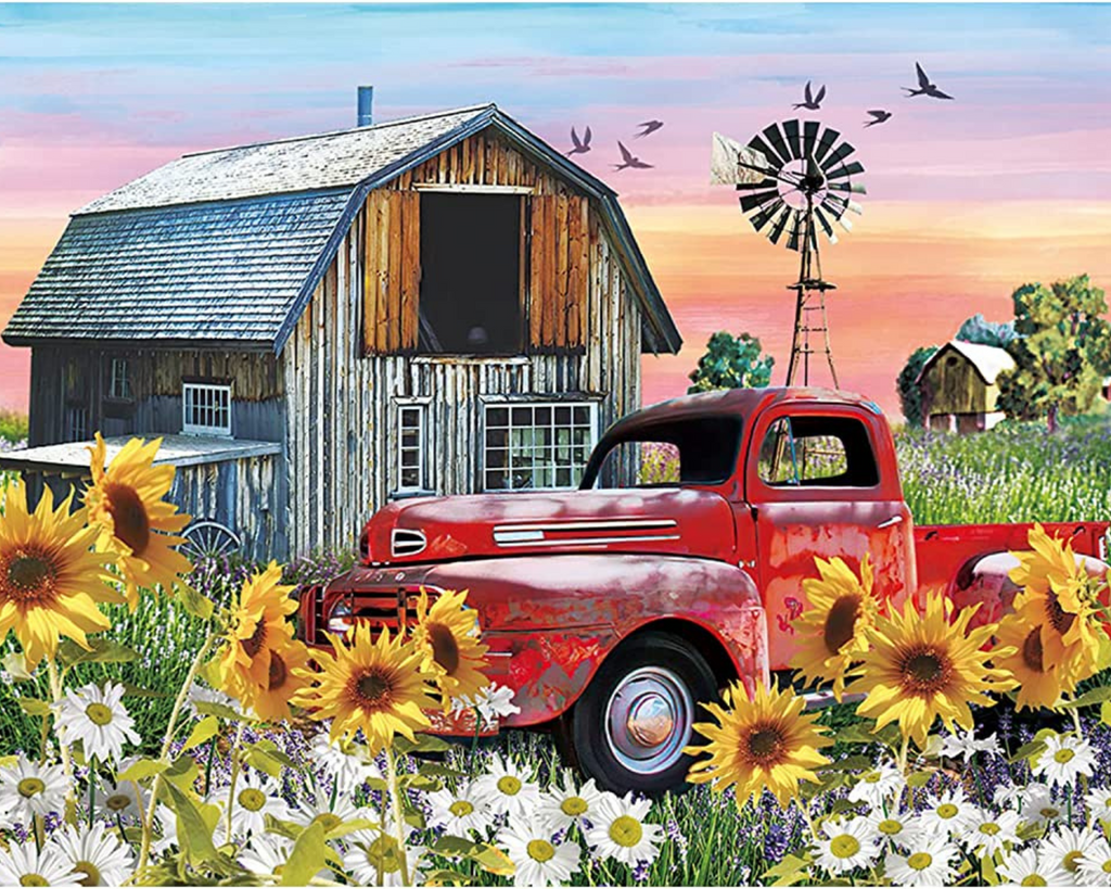 Farm Truck Diamond Painting Short Lint Canvas Kit