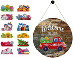 Luminous Seasonal Welcome Sign Diamond Painting Kit with Interchangeable Accents