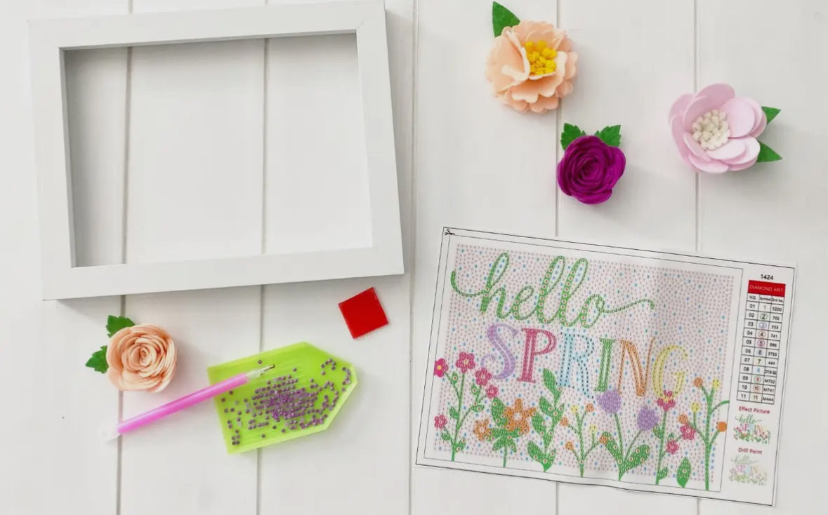 Hello Spring Diamond Painting Kit with Frame