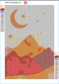 Boho Mountain Moon Scene Diamond Painting Soft Canvas Kit 20x30cm