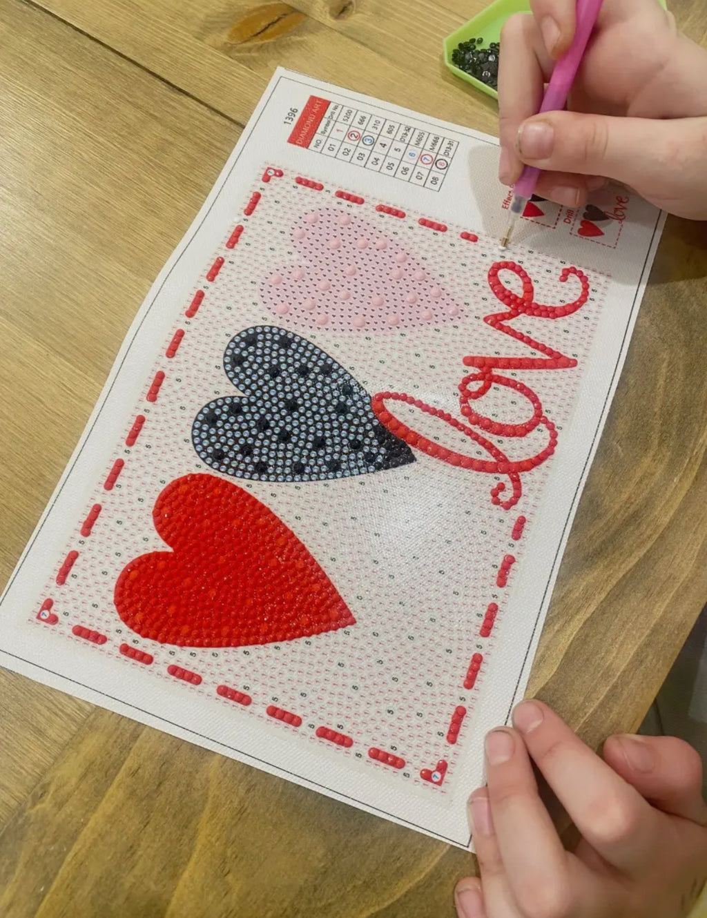 Hearts Valentine Diamond Painting Kit with Frame