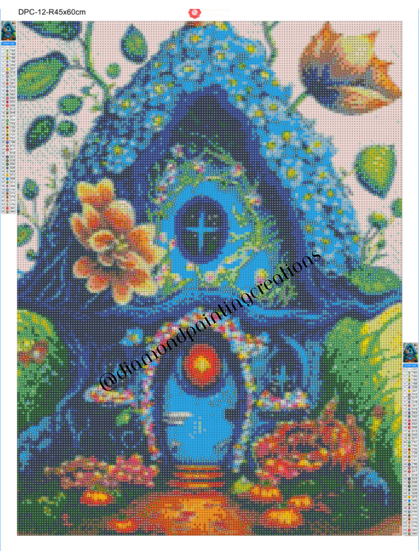 Blue Cottage Diamond Painting Short Lint Canvas Kit
