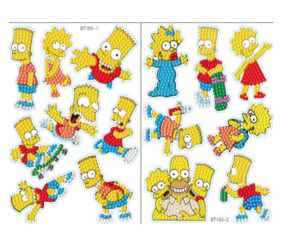 Character Sticker Pack Diamond Painting Project Kits 4 Designs