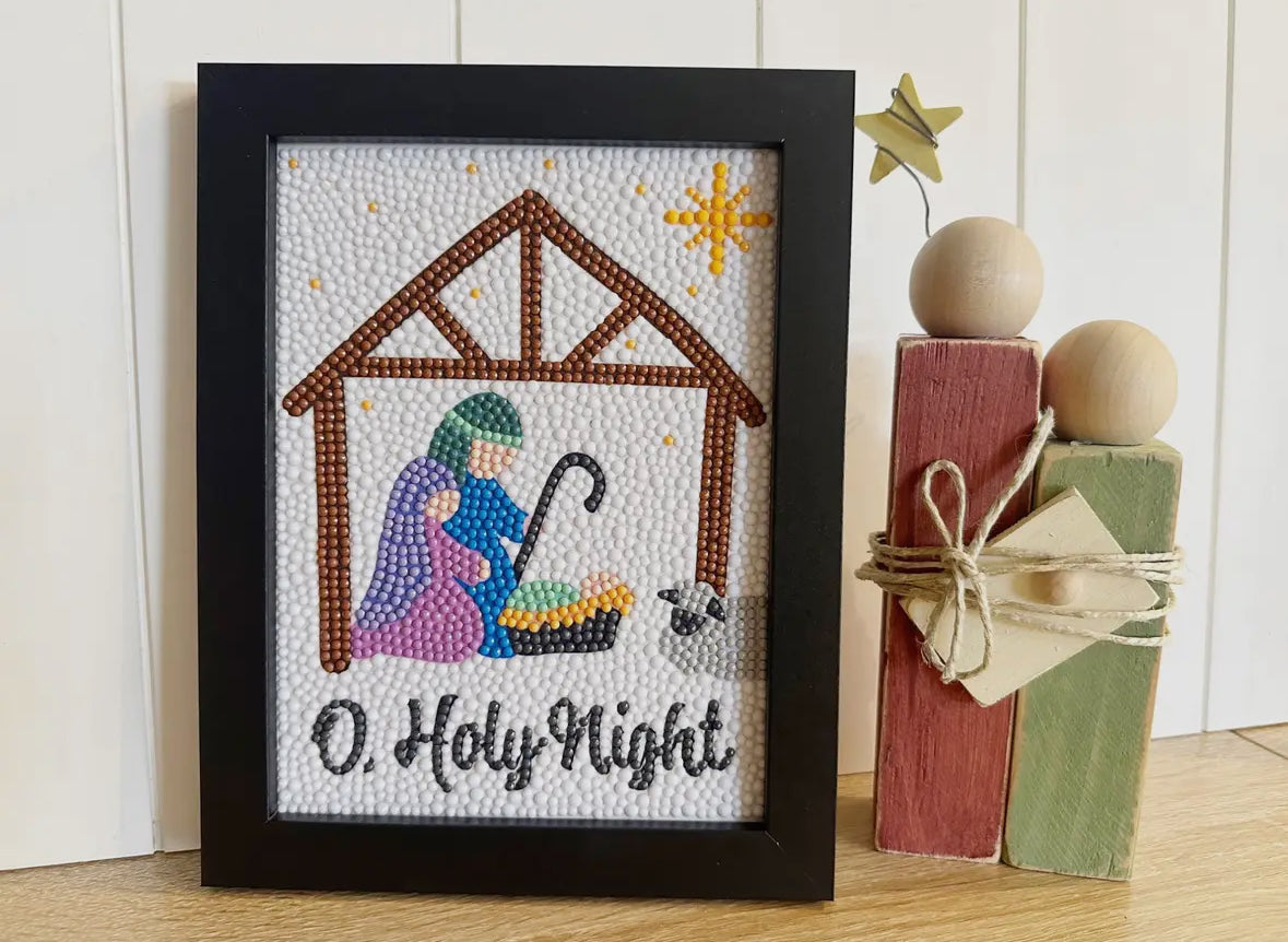 O Holy Night Nativity Diamond Painting Kit with Frame *Preorder-Allow 7 days before shipping