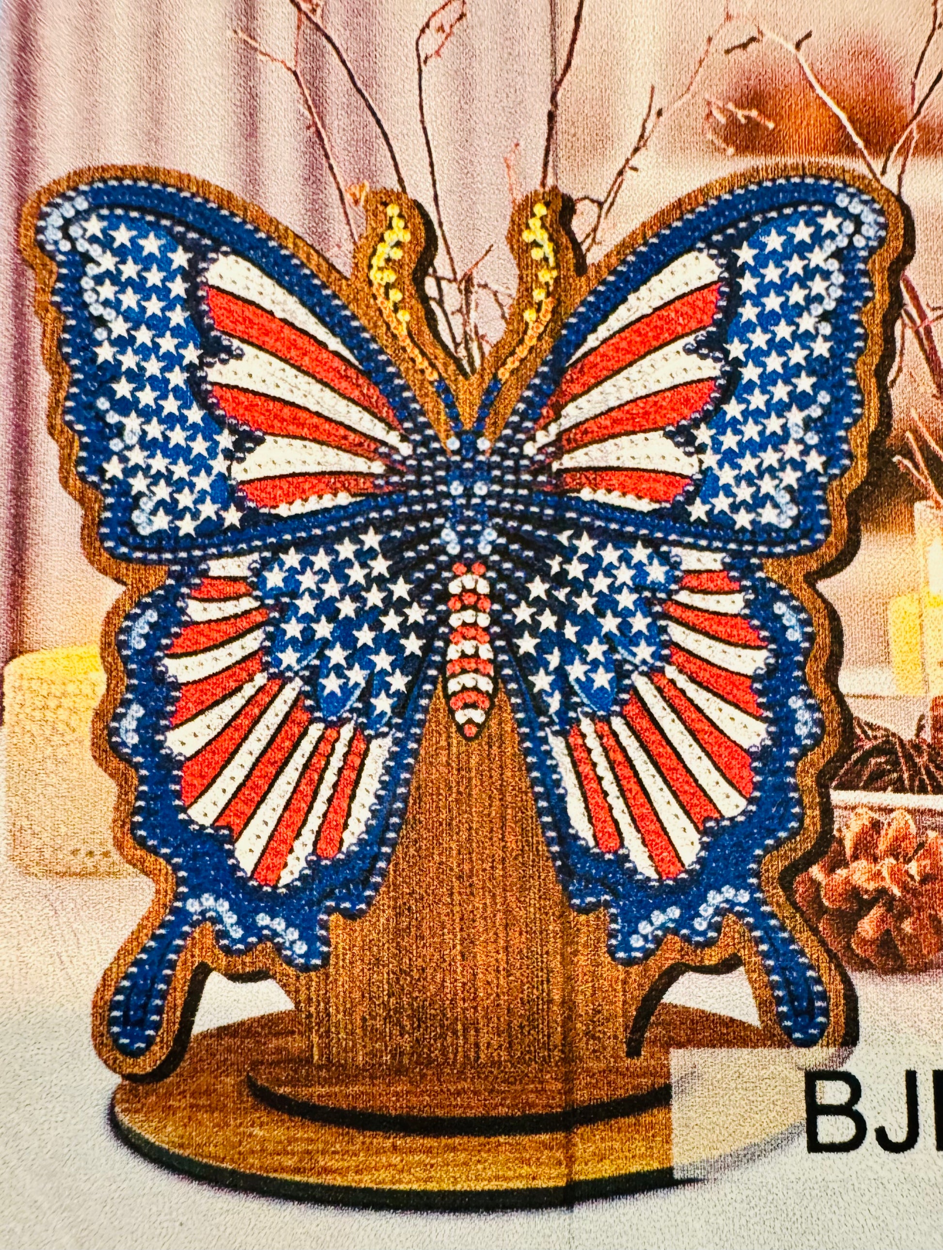 Patriotic Butterfly Table Topper Diamond Painting Project Kits