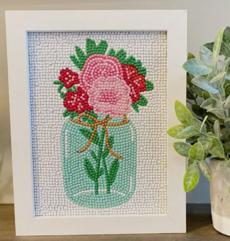 Mason Jar Diamond Painting Kit with Frame