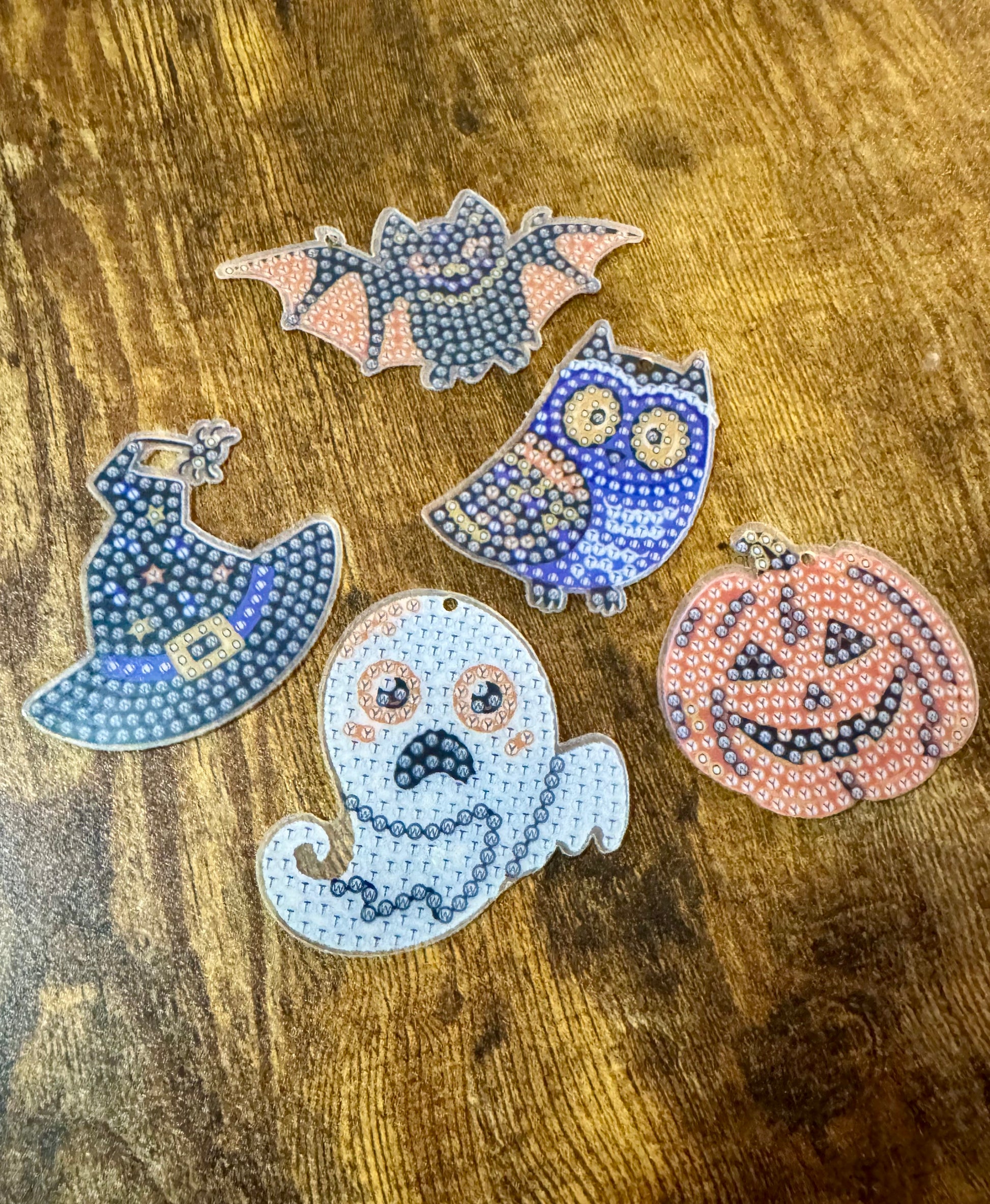 Halloween Keychain/Hanging Decor Diamond Painting Project Kits Set of 5