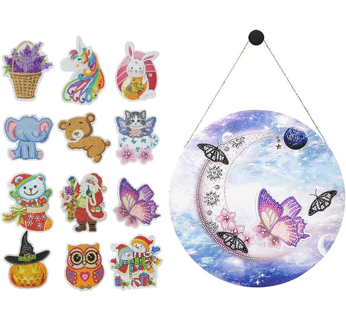 Moon Seasonal Sign Diamond Painting Kit with Interchangeable Accents