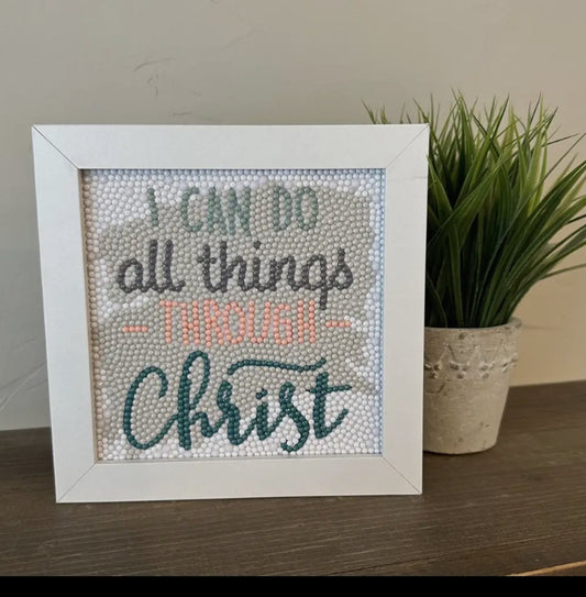 I Can Do All Things Through Christ Diamond Painting Kit with Frame