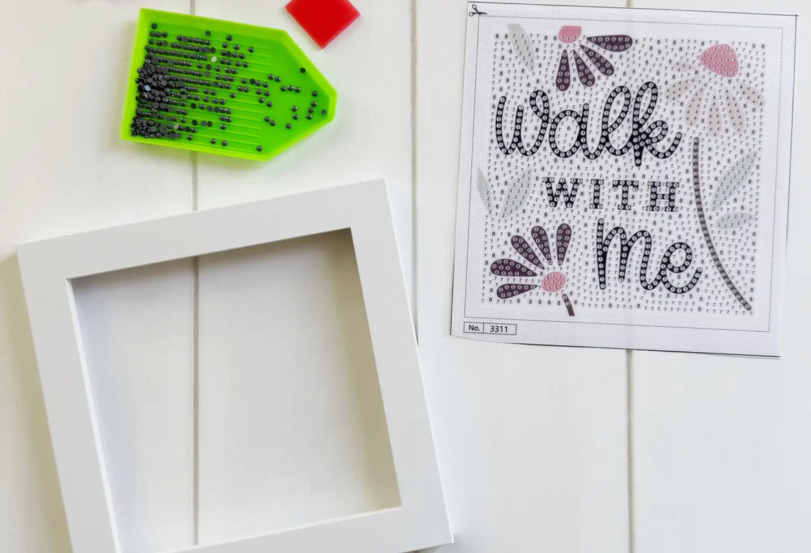 Walk with Me Quote Diamond Painting Kit with Frame
