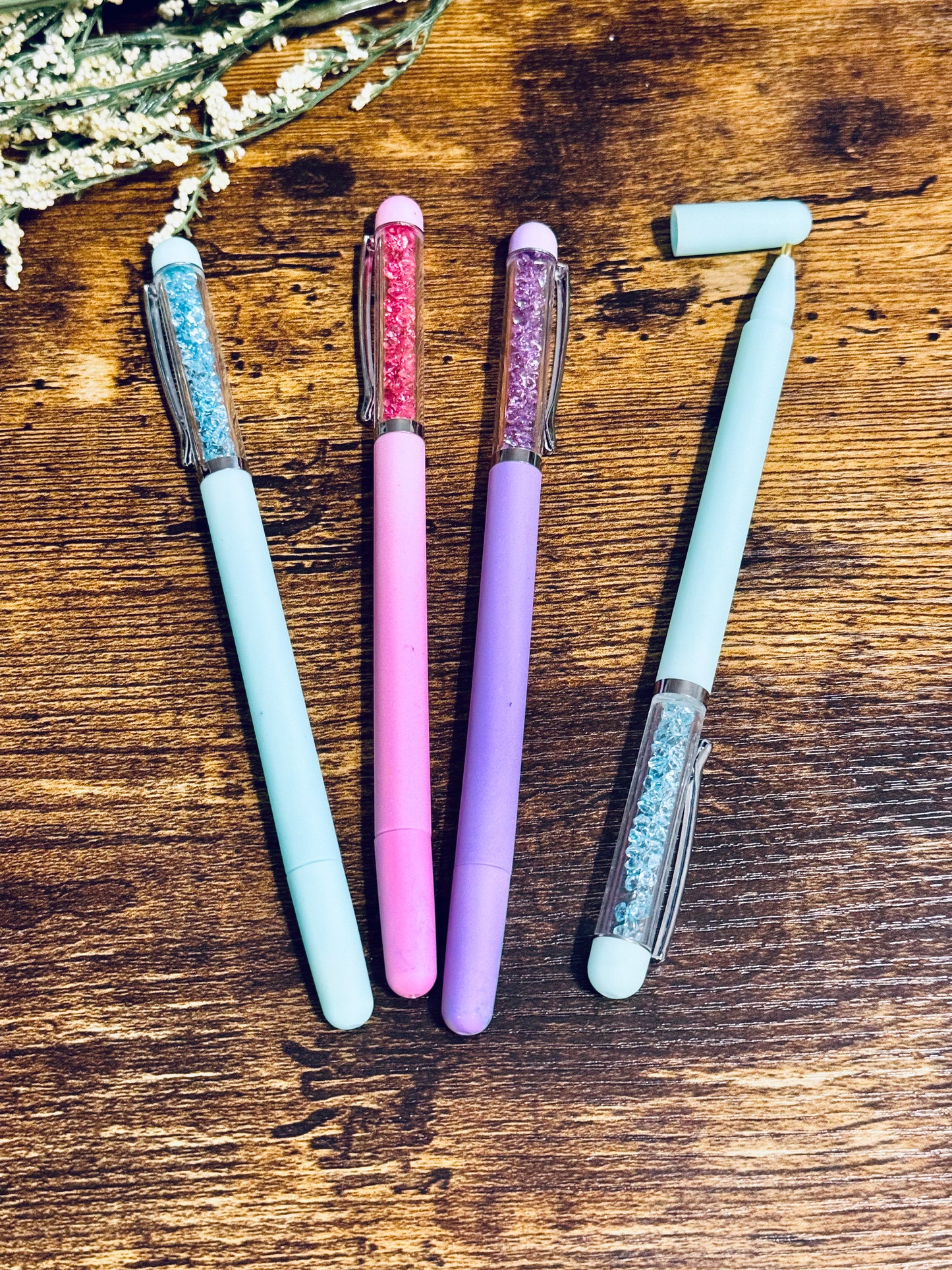 Pastel Diamond Painting Pens with Rhinestone Accents