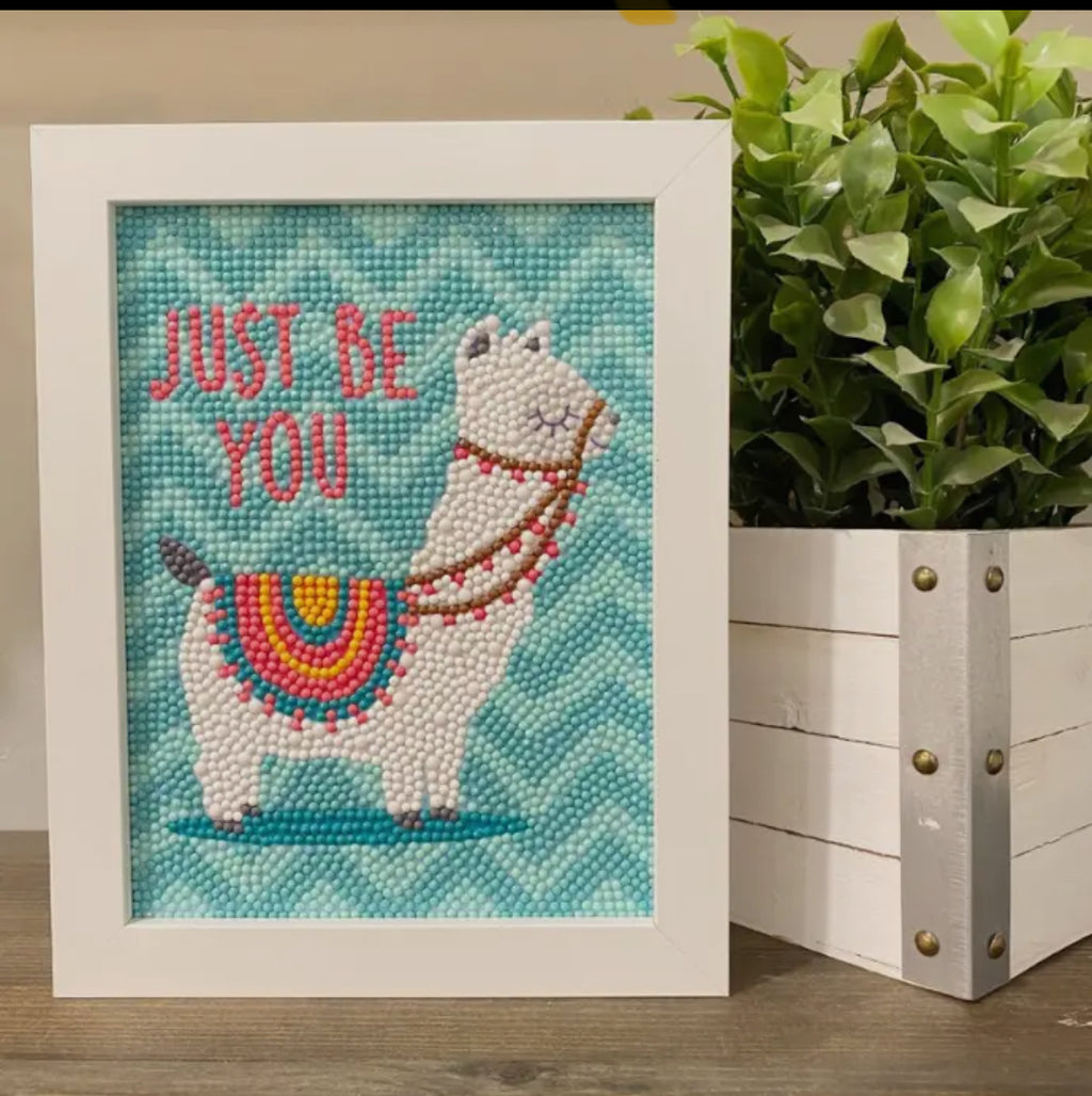 Llama Just Be You Diamond Painting Kit with Frame